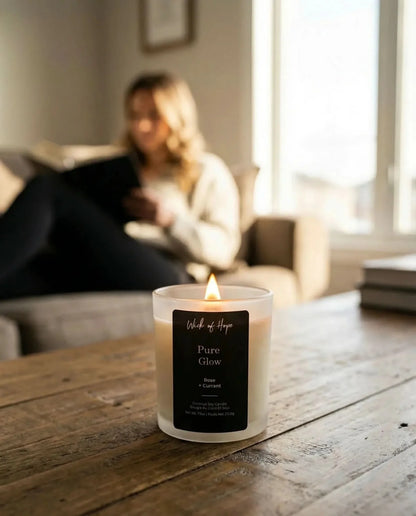 Pure Glow Candle | Rose + Currant by Wick of Hope - Full Size Candle (View 6)