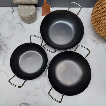 Pure Iron Flat Bottom Kadai – Image 3