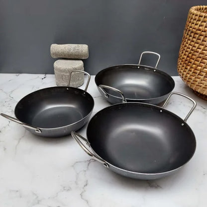 Pure Iron Flat Bottom Kadai – Image 5