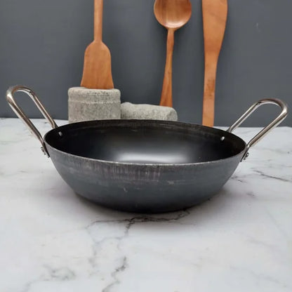 Pure Iron Flat Bottom Kadai – Sama Homes