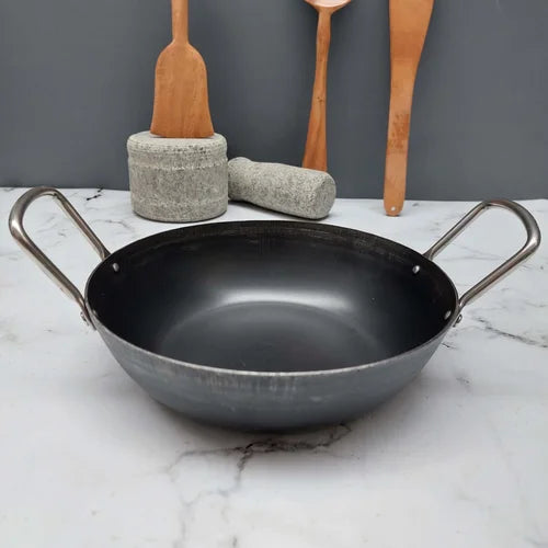 Pure Iron Flat Bottom Kadai – Image 2 - Image 2