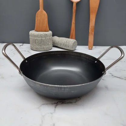 Pure Iron Flat Bottom Kadai – Image 2