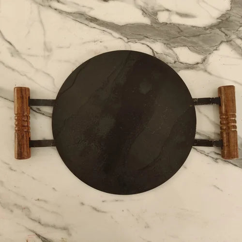 Pure Iron Tawa Round with Wooden Handle/ Pre-Seasoned No chemical Coating – Sama Homes