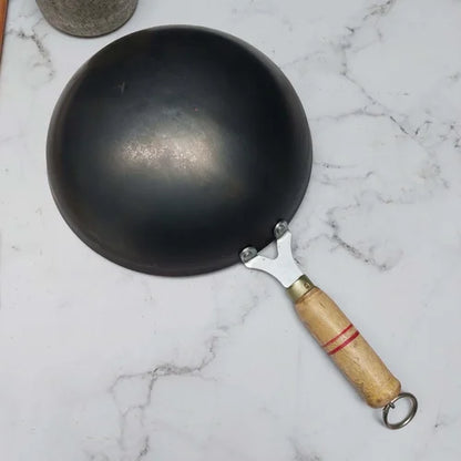 Pure Iron Wok With Wooden Handle – Image 5