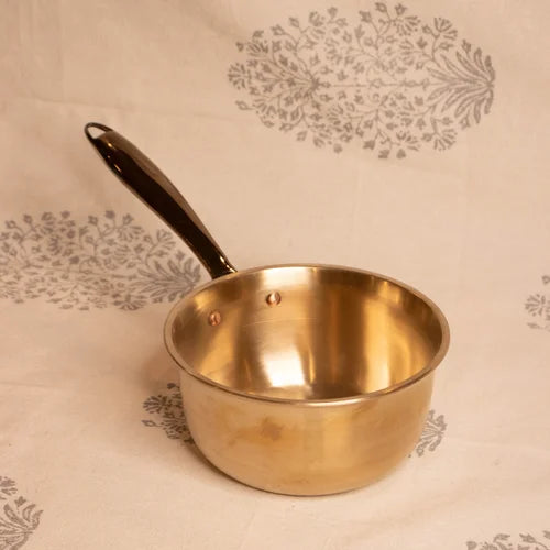 Kansa Tulsi Sauce Pan with Heat Resistant Handle - Image 2