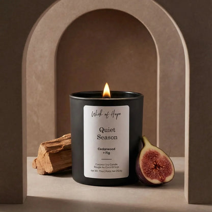 Quiet Season Candle | Cedarwood + Fig by Wick of Hope - Full Size Candle (View 2)
