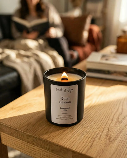 Quiet Season Candle | Cedarwood + Fig by Wick of Hope - Full Size Candle (View 5)