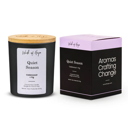 Quiet Season Candle | Cedarwood + Fig by Wick of Hope - Full Size Candle (View 4)