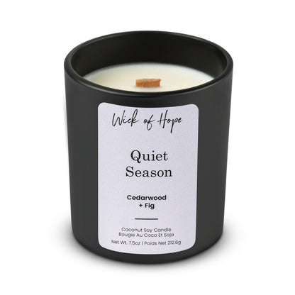 Quiet Season Candle | Cedarwood + Fig by Wick of Hope - Full Size Candle (View 3)