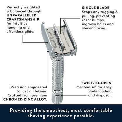 Rockwell R1 DE Safety Razor - White Chrome by Rockwell - Double Edge Safety Razors (View 5)