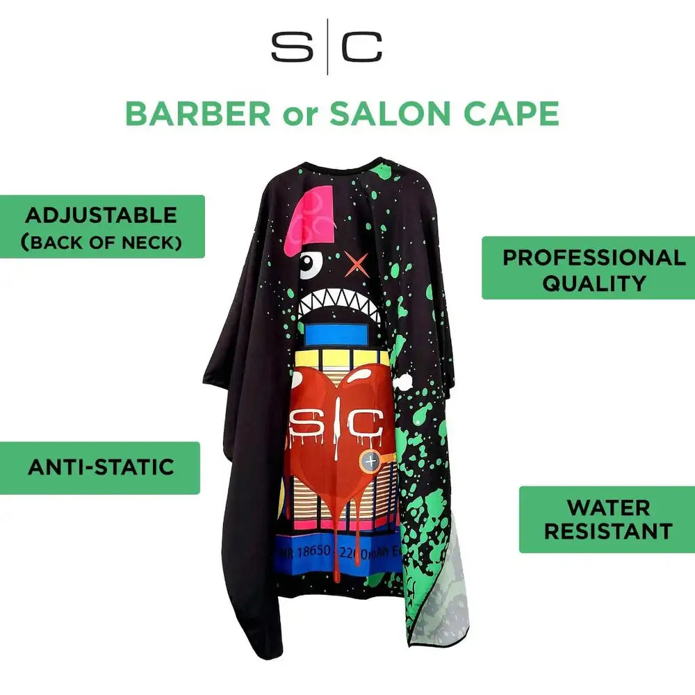 S|C Radioactive Green Barber and Stylist Cape by StyleCraft - Sustainable Living (View 4)