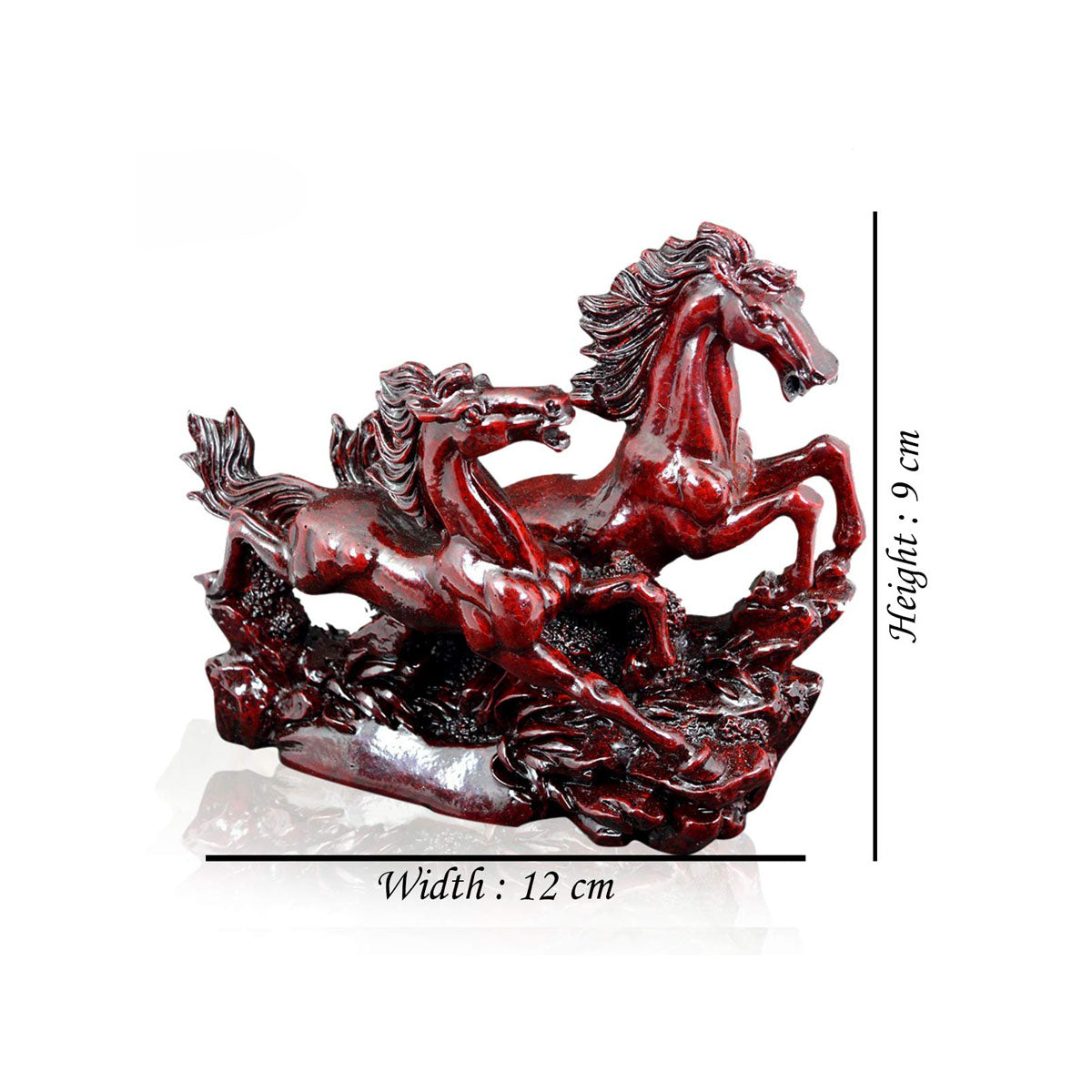 2 Red Porcelain Running Horses