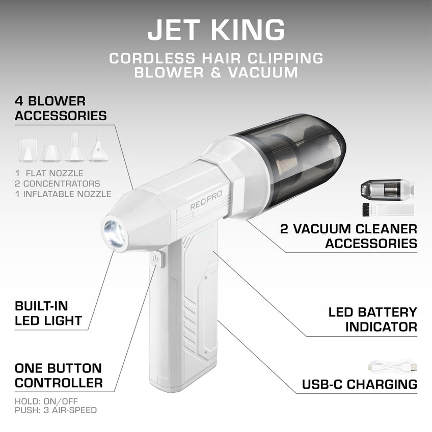 Red Pro Jet King Cordless Hair 2-in-1  Blower and Vaccuum by Red Beauty - Sustainable Living (View 5)