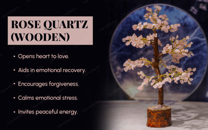 Wooden Rose Quartz Crystal Tree by SAMAHealing - Sustainable Living (View 3)