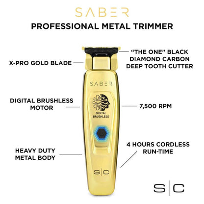 S|C Saber Cordless Brushless Motor Trimmer Gold by StyleCraft - Sustainable Living (View 4)