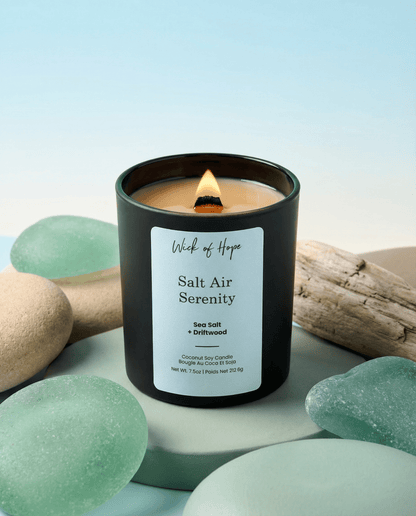 Salt Air Serenity Candle | Sea Salt + Driftwood by Wick of Hope - Full Size Candle (View 2)