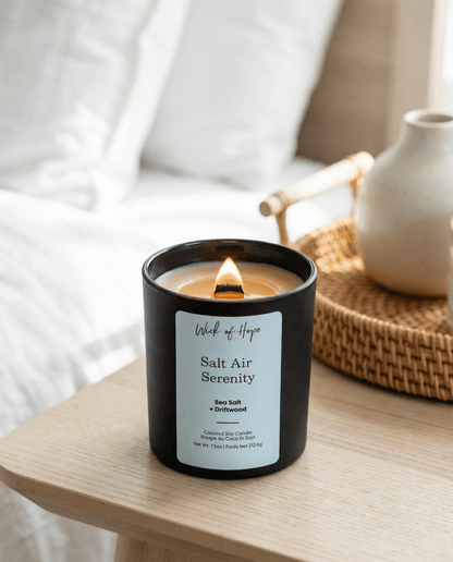 Salt Air Serenity Candle | Sea Salt + Driftwood by Wick of Hope - Full Size Candle (View 5)