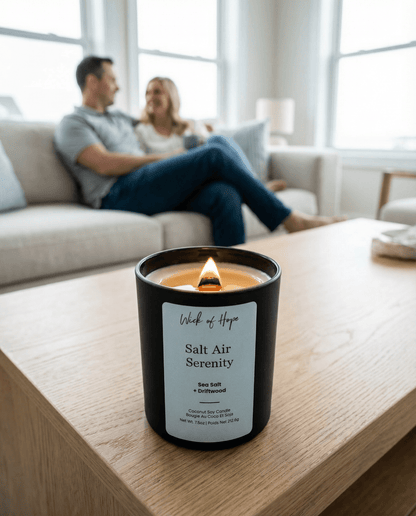 Salt Air Serenity Candle | Sea Salt + Driftwood by Wick of Hope - Full Size Candle (View 6)