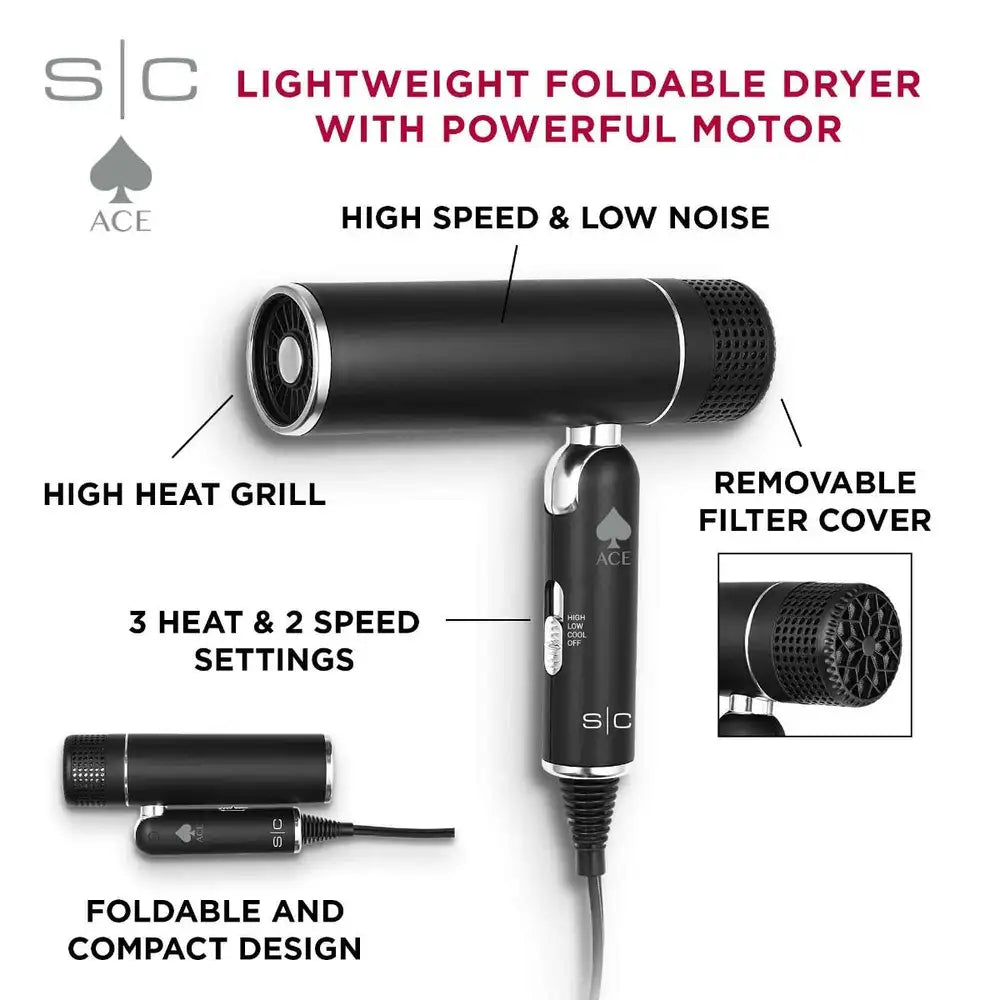S|C Ace Foldable Lightweight Hair Dryer by StyleCraft - Sustainable Living (View 5)