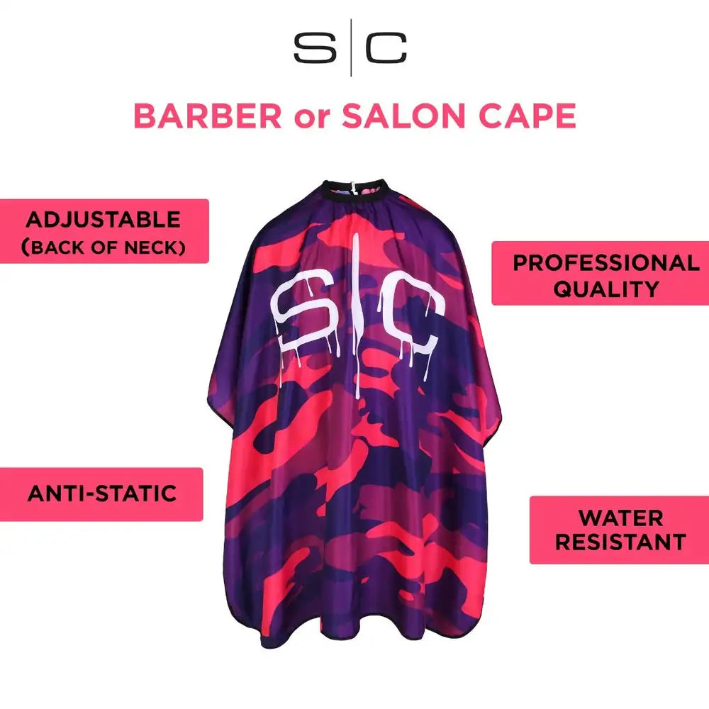 S|C Pink Camo Barber and Stylist Cape by StyleCraft - Sustainable Living (View 4)
