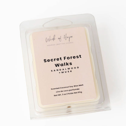 Secret Forest Walks Wax Melt | Sandalwood +  Musk by Wick of Hope - Wax Melt (View 2)