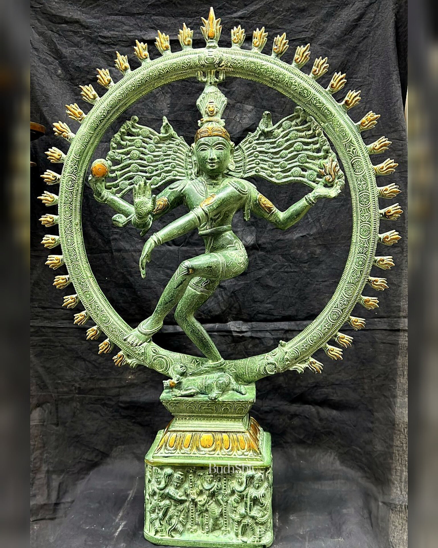 Shiva Brass Nataraj Statue - Dancing on Apasmara 23" - Sama Homes Idol - Brass Sculpture - Eco-friendly - Sama Homes