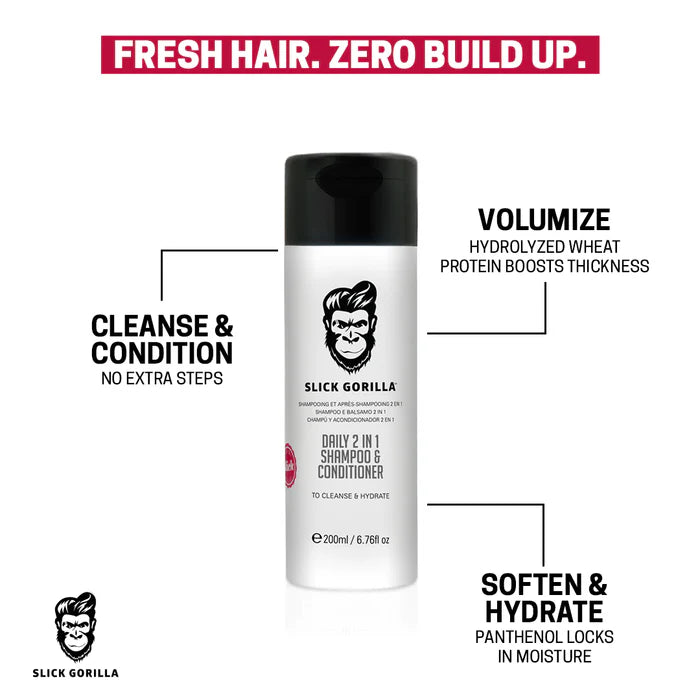 Slick Gorilla Daily 2 in 1 Shampoo & Conditioner 200ML - Image 2