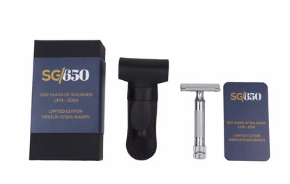 Merkur DE Razor 34C Limited Edition 650 Years, set including leather sleeve, 10ct blades, in a gift box. by Merkur - Gift Sets & Kits (View 2)
