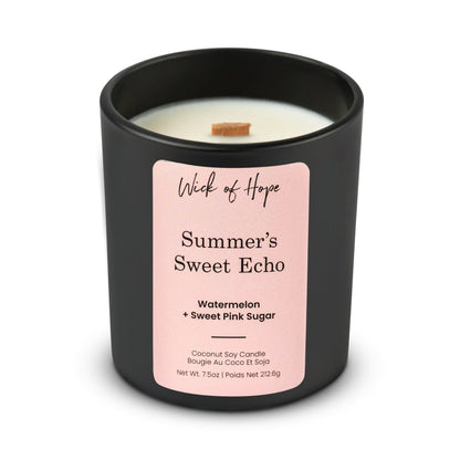 Summer’s Sweet Echo Candle | Watermelon + Sweet Pink Sugar by Wick of Hope - Full Size Candle (View 3)