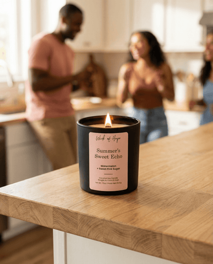 Summer’s Sweet Echo Candle | Watermelon + Sweet Pink Sugar by Wick of Hope - Full Size Candle (View 6)