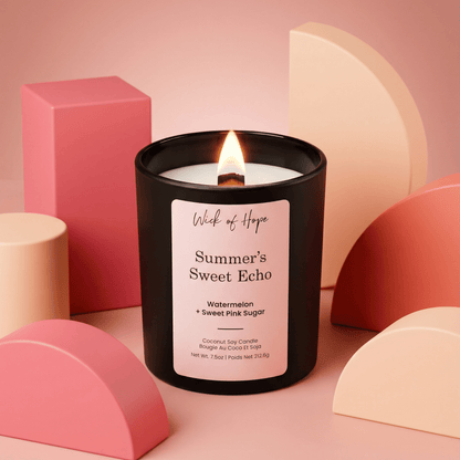 Summer’s Sweet Echo Candle | Watermelon + Sweet Pink Sugar by Wick of Hope - Full Size Candle (View 2)