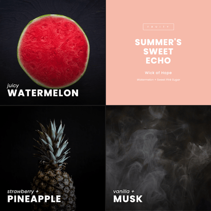Summer’s Sweet Echo Candle | Watermelon + Sweet Pink Sugar by Wick of Hope - Full Size Candle (View 7)