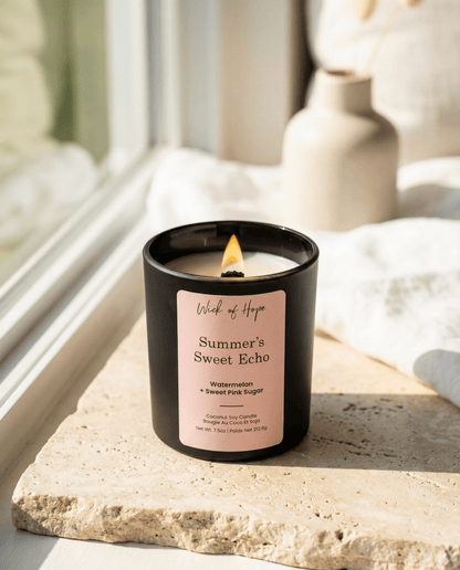 Summer’s Sweet Echo Candle | Watermelon + Sweet Pink Sugar by Wick of Hope - Full Size Candle (View 5)