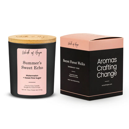 Summer’s Sweet Echo Candle | Watermelon + Sweet Pink Sugar by Wick of Hope - Full Size Candle (View 4)