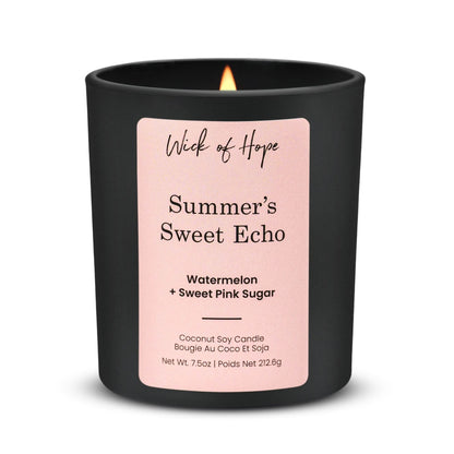Summer’s Sweet Echo Candle | Watermelon + Sweet Pink Sugar by Wick of Hope - Full Size Candle
