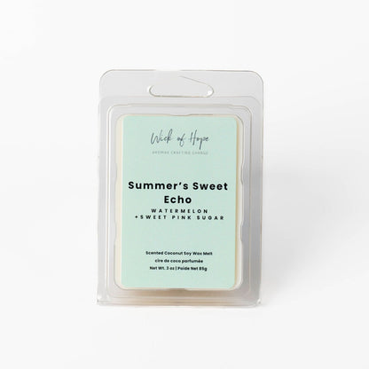 Summer's Sweet Echo Wax Melt | Watermelon + Sweet Pink Sugar by Wick of Hope - Wax Melt
