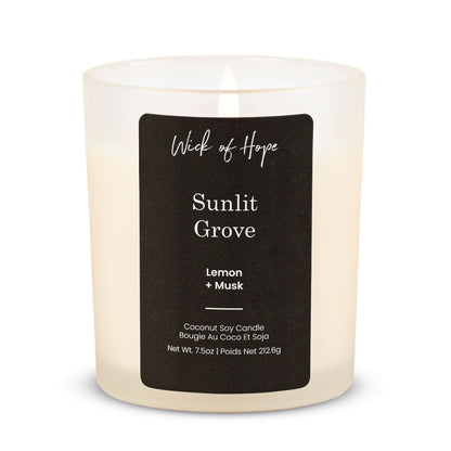 Sunlit Grove Candle | Lemon + Musk by Wick of Hope - Full Size Candle
