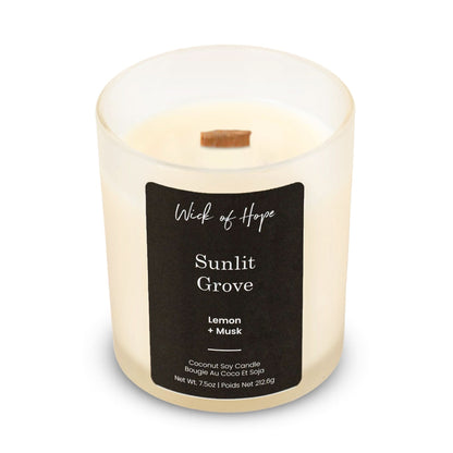 Sunlit Grove Candle | Lemon + Musk by Wick of Hope - Full Size Candle (View 3)