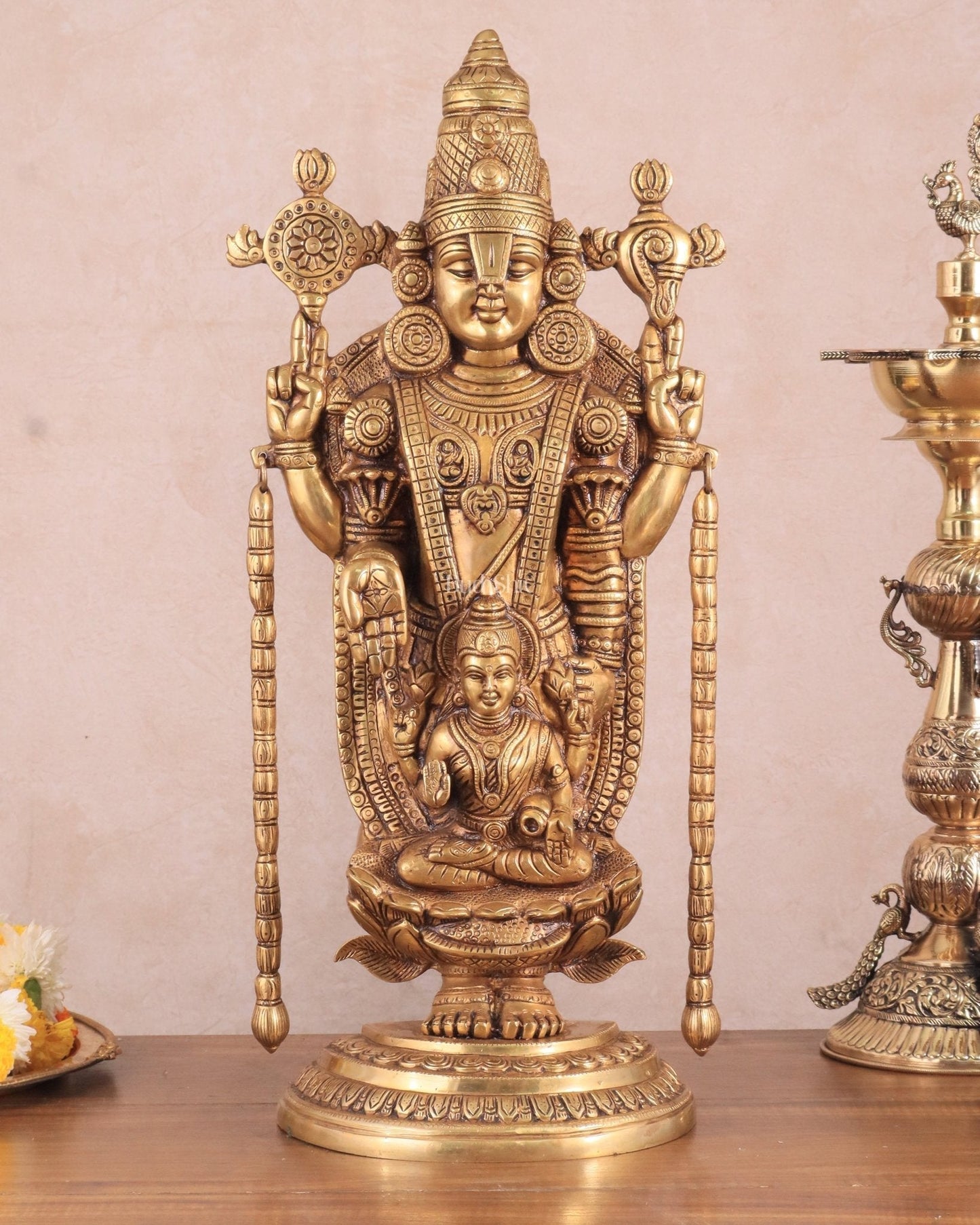 Superfine Brass Tirupati Balaji Idol | Height 20 inch - Sama Homes Idol - Brass Sculpture