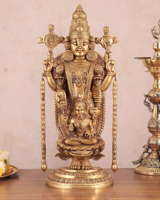 Superfine Brass Tirupati Balaji Idol | Height 20 inch - Sama Homes Idol - Brass Sculpture
