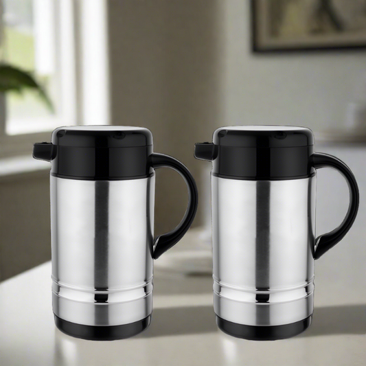 Stainless Steel Insulated Thermo Jug/Kettle | Hot/Cold Beverage Thermo | SAMA Homes | Set of 2