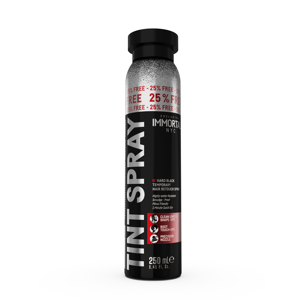 Immortal NYC Hair Retouch Temporary Tint Spray Hard Black 250ML by Immortal - Sustainable Living
