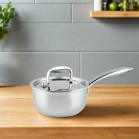 Stainless Steel Triply Sauce Pan with Lid | Premium Cookware