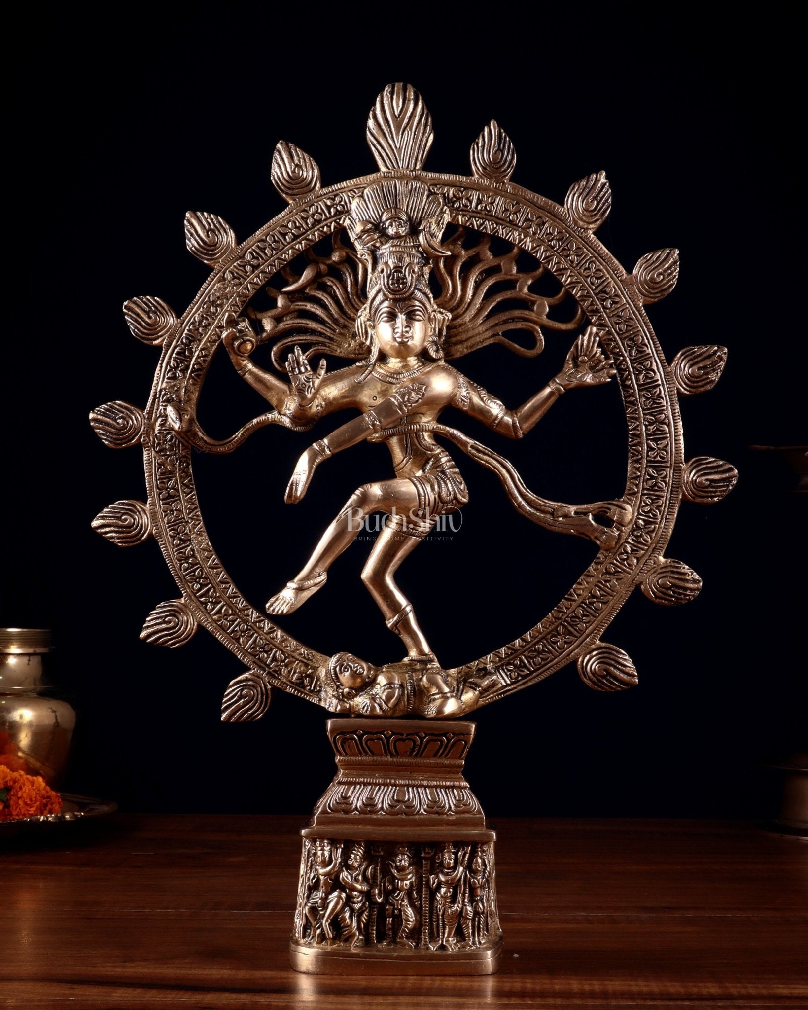 Unique Brass Nataraja Statue – 14.5” - Sama Homes Idol - Brass Sculpture - Eco-friendly - Sama Homes