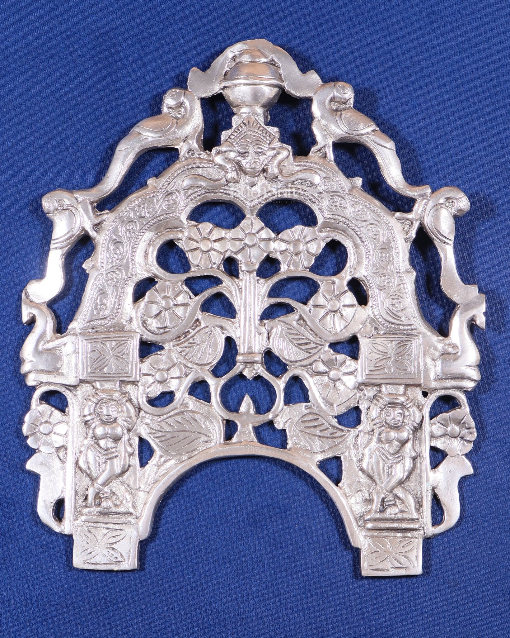 Unique Brass silver plated Prabhavali Wall Hanging – 12" - Sama Homes Idol - Brass Sculpture - Eco-friendly - Sama Homes