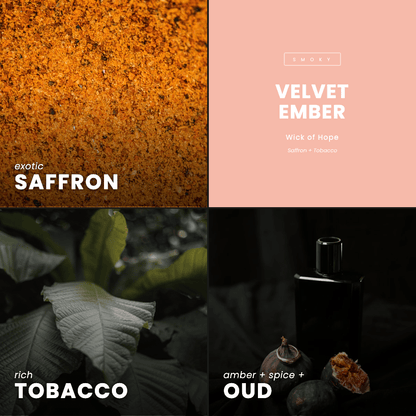 Velvet Ember Candle | Saffron + Tobacco by Wick of Hope - Full Size Candle (View 7)