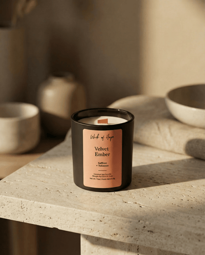 Velvet Ember Candle | Saffron + Tobacco by Wick of Hope - Full Size Candle (View 6)