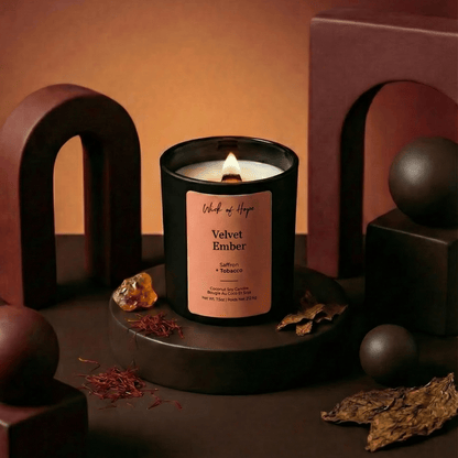 Velvet Ember Candle | Saffron + Tobacco by Wick of Hope - Full Size Candle (View 2)
