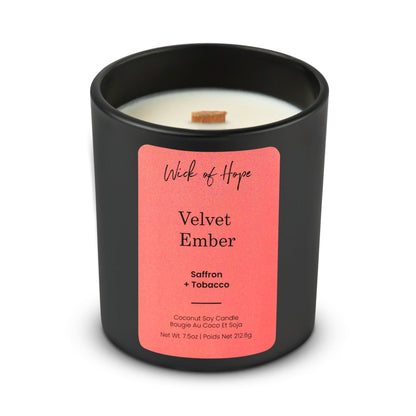 Velvet Ember Candle | Saffron + Tobacco by Wick of Hope - Full Size Candle (View 3)