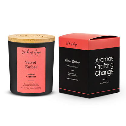 Velvet Ember Candle | Saffron + Tobacco by Wick of Hope - Full Size Candle (View 4)